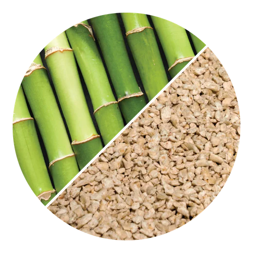 Fresh bamboo and bamboo cat litter granules