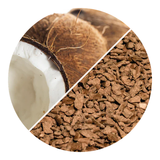 Coconut shell and coconut cat litter granules