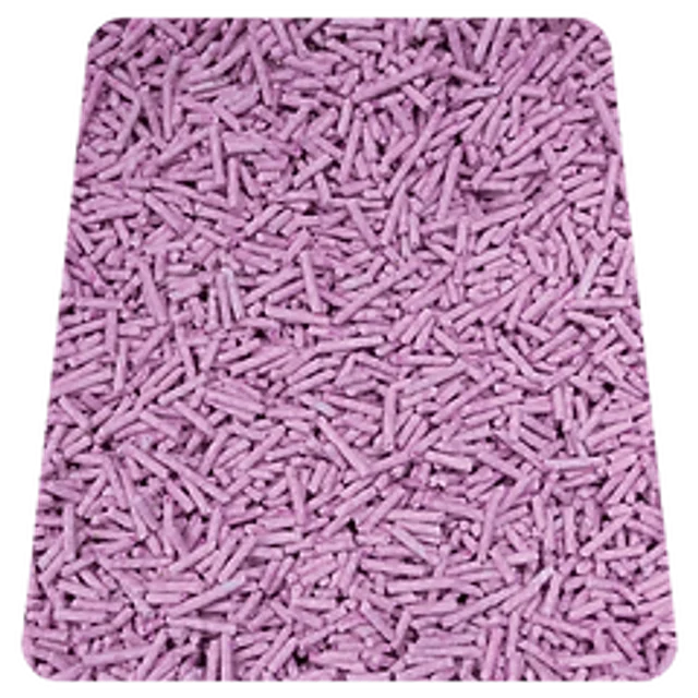 Purple colored cat litter granules